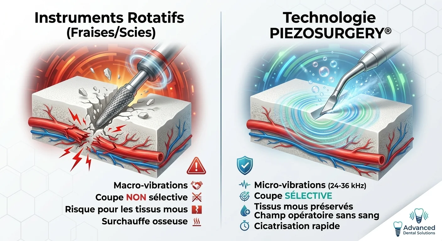 PIEZOSURGERY® vs. Instruments rotatifs